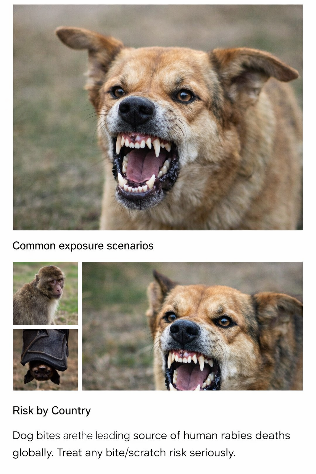 Aggressive dog illustrating rabies risk
